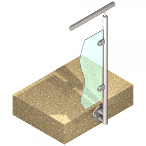 Poteau latéral Inox Verre - Départ