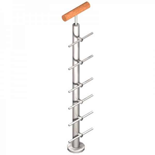 Poteau Inox 304 - 6 barres